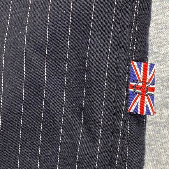 English Laundry Shirt Mens 17.5 Black Pinstriped Button Down Long Sleeve Collar - Picture 5 of 14